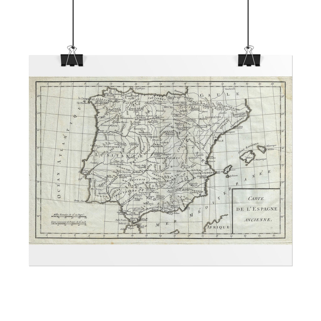 Spain Historic Map (c. 1770) Rolled Poster | Vintage Map Wall Art