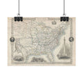 United States of America Historic Map (c. 1851) Rolled Poster | Vintage Map Wall Art