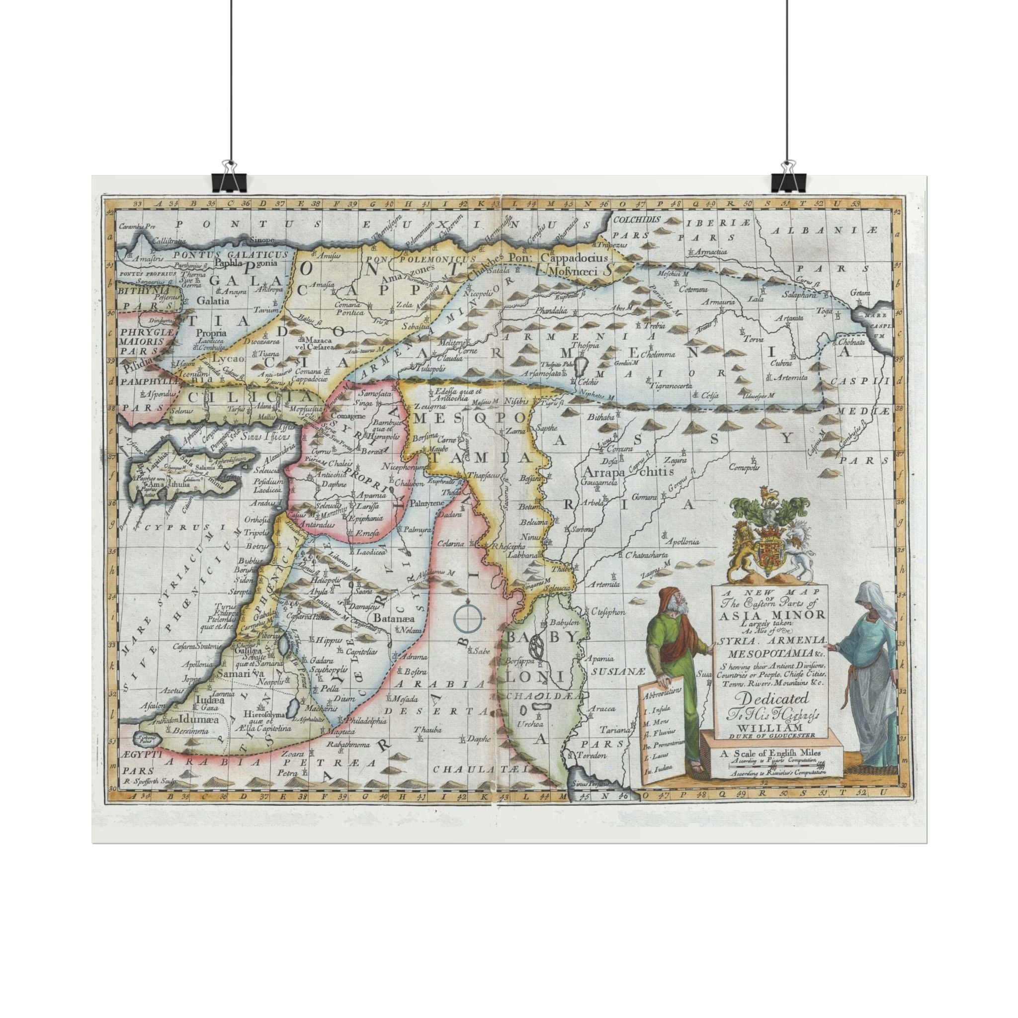 Asia Minor Historic World Map (c. 1712) Rolled Poster | Antique Vintage Map Wall Art