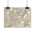 United States of America Historic Map (c. 1857) Rolled Poster | Vintage Map Wall Art
