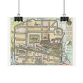 Jerusalem Historic Map (c. 1650) Israel/Palestine Rolled Poster | Vintage Antique City Map