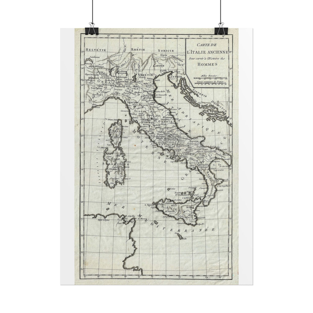 Italy Historic Map (c. 1770) Rolled Poster | Vintage Map Wall Art