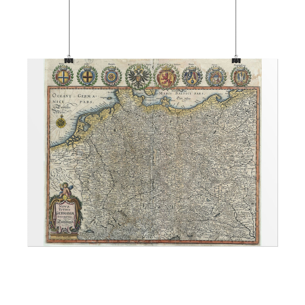 Germania Historic Map (c.1649) Rolled Poster | Vintage Map Wall Art