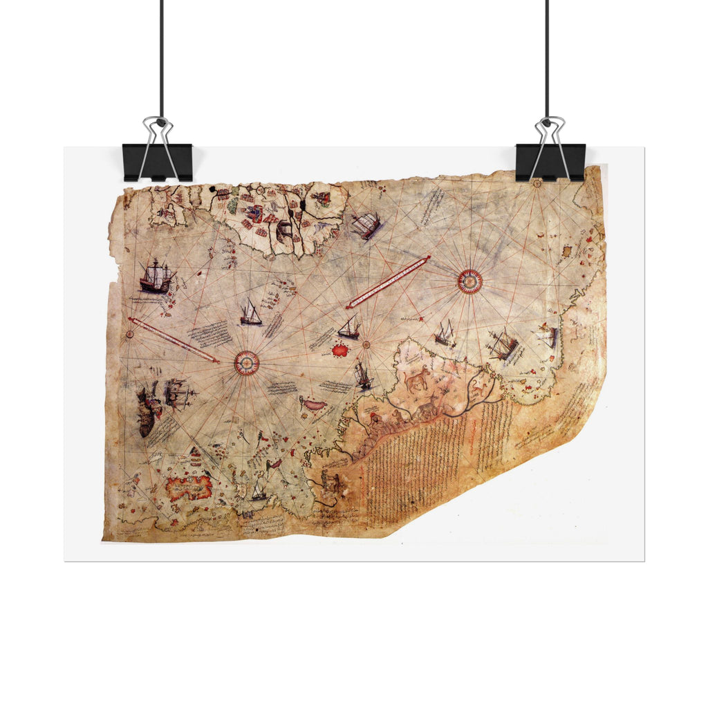 Piri Reis World Map (c. 1513) Rolled Posters | Antique Ottoman Map Print