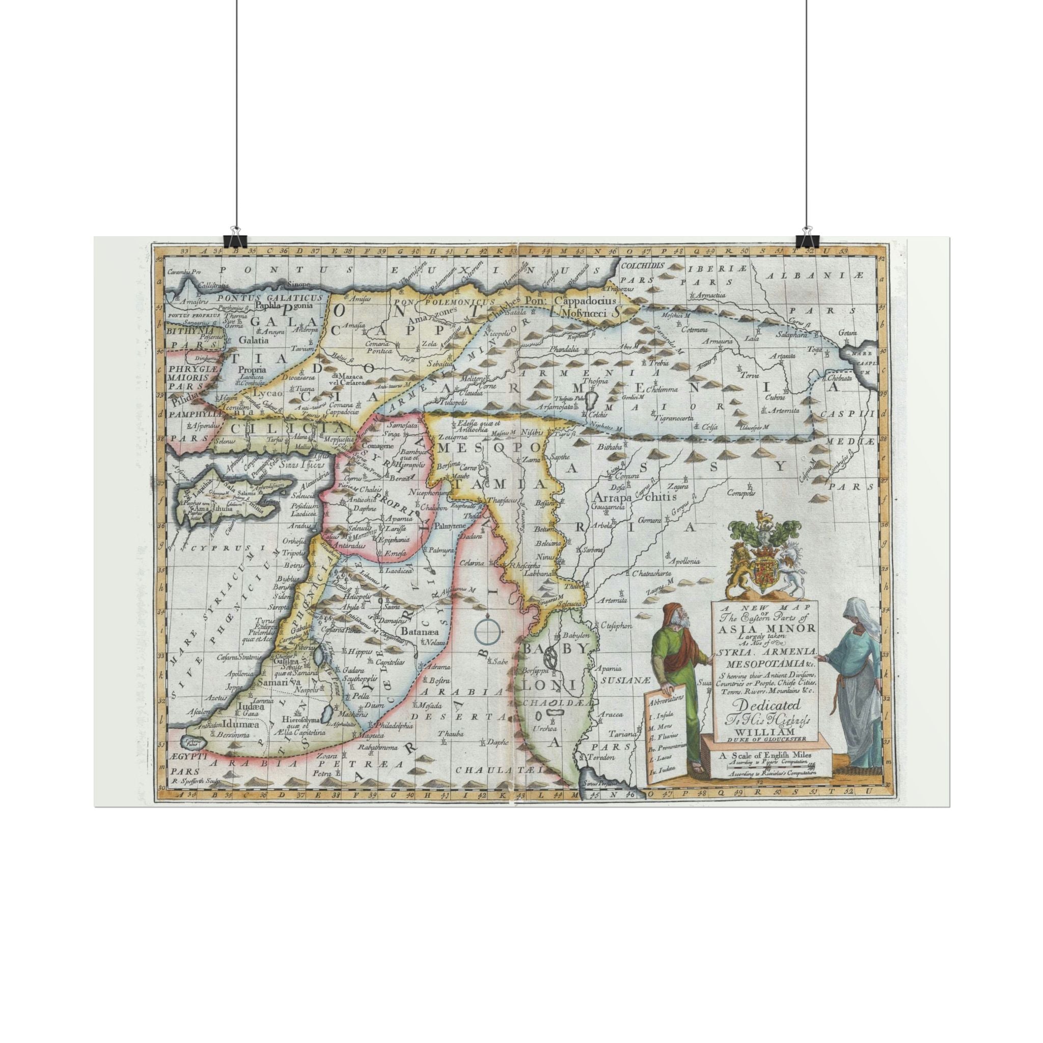 Asia Minor Historic World Map (c. 1712) Rolled Poster | Antique Vintage Map Wall Art