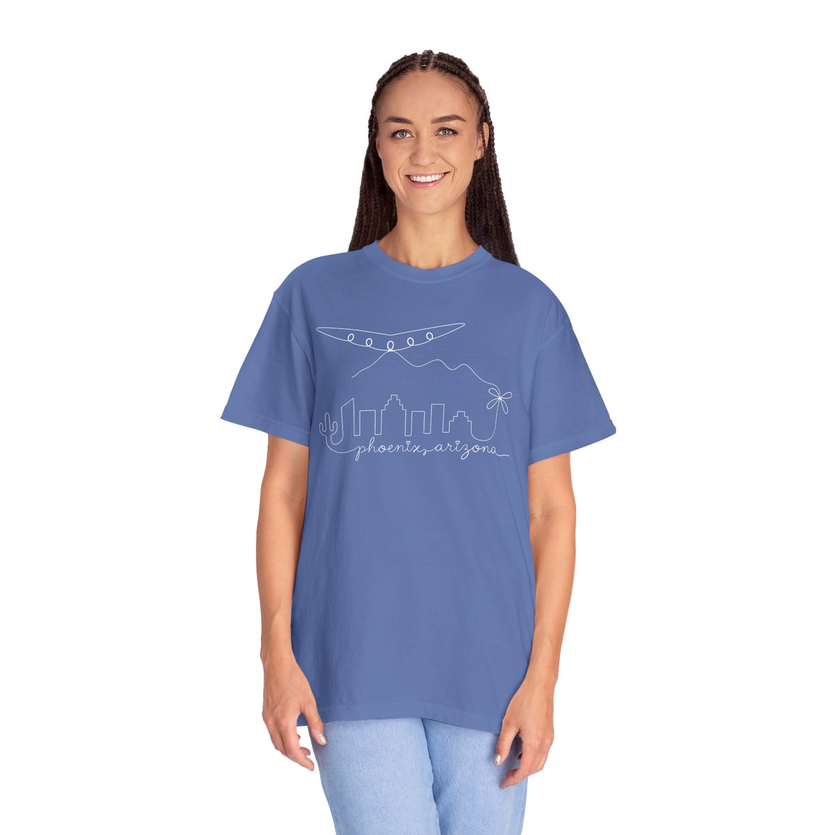 Phoenix, Arizona Minimal Line Art Skyline T-Shirt —  Unique Phoenix Lights UAP Tee
