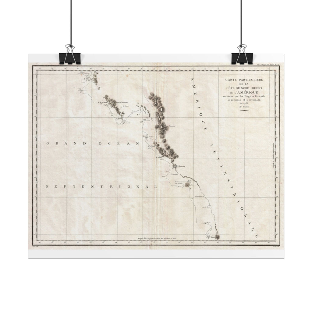 Vancouver, Canada Historic Map (c. 1786) Rolled Poster | Antique City Map Wall Art