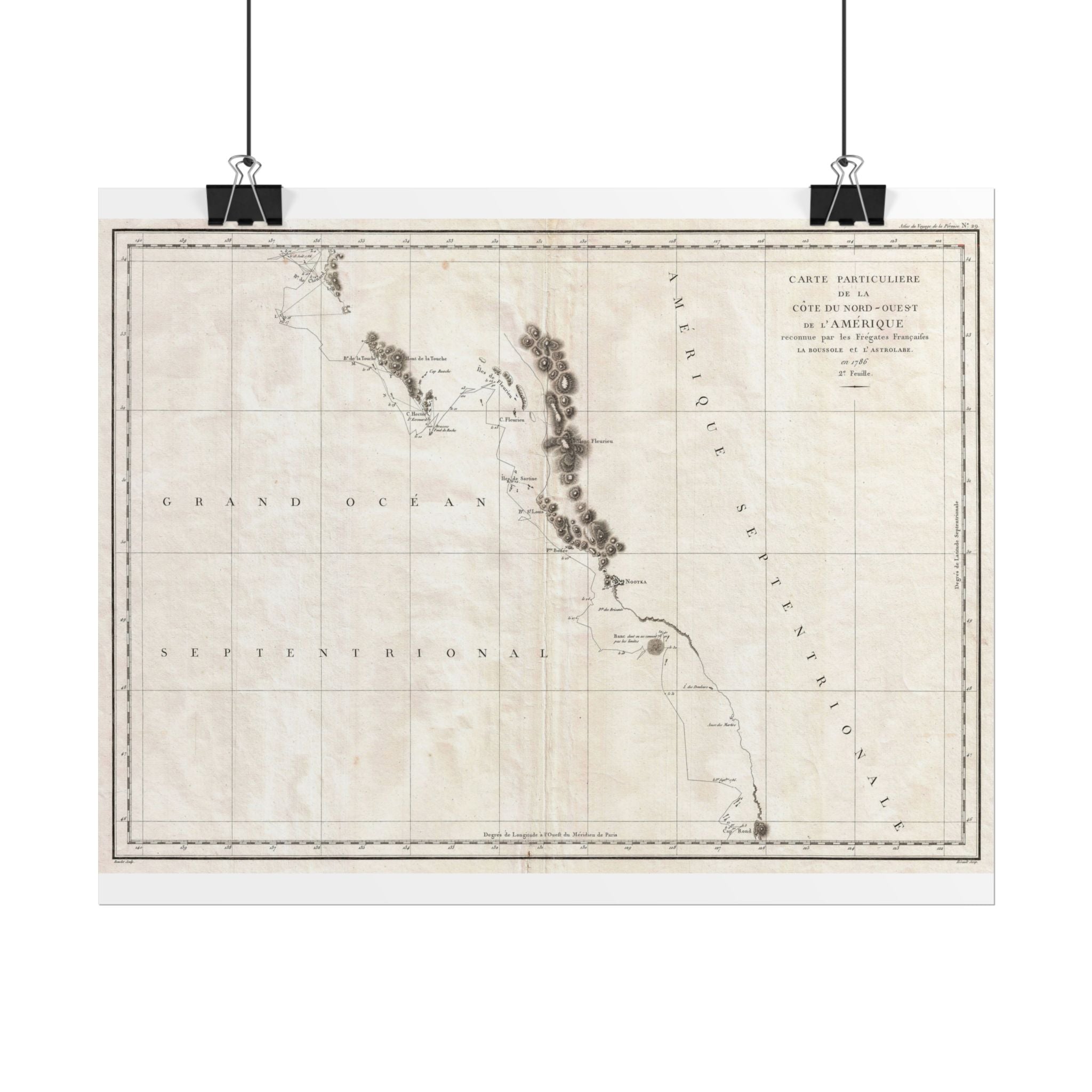 Vancouver, Canada Historic Map (c. 1786) Rolled Poster | Antique City Map Wall Art