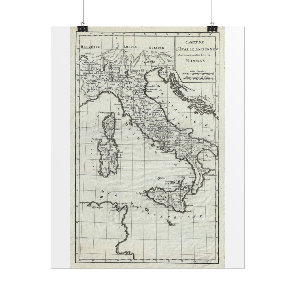 Italy Historic Map (c. 1770) Rolled Poster | Vintage Map Wall Art