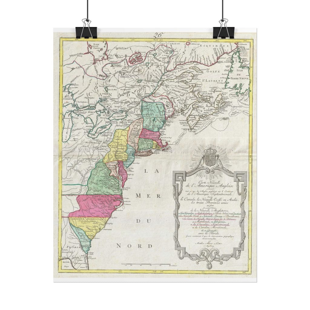 United States of America Historic Map (c. 1776) Rolled Poster | Vintage Map Wall Art