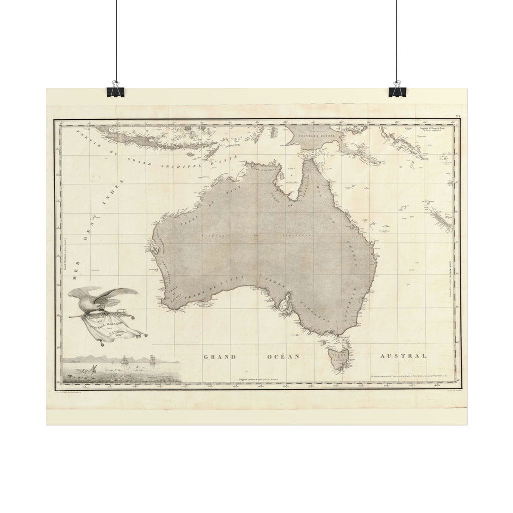 Australia Historic Map (c. 1811) Rolled Poster | Vintage Map Wall Art