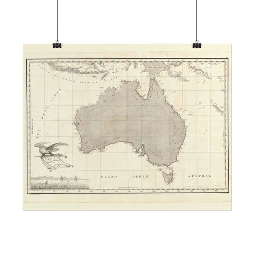 Australia Historic Map (c. 1811) Rolled Poster | Vintage Map Wall Art