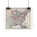 United States of America Historic Map (c. 1862) Rolled Poster | Vintage Map Wall Art
