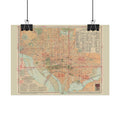 Washington DC (c. 1912) Historic City Map Rolled Poster | Vintage Map Wall Art