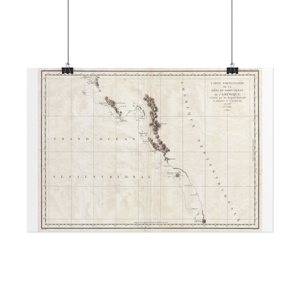Vancouver, Canada Historic Map (c. 1786) Rolled Poster | Antique City Map Wall Art