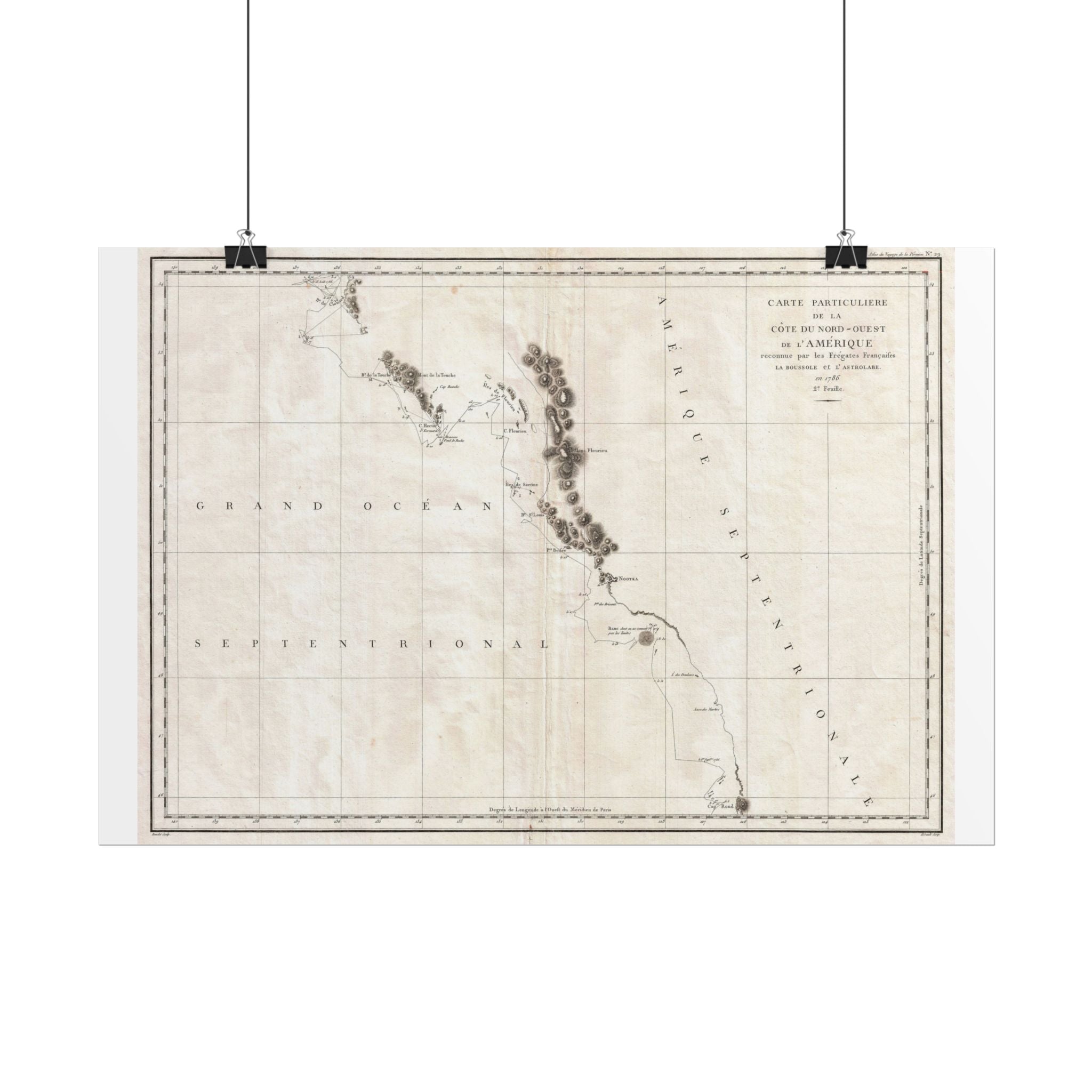 Vancouver, Canada Historic Map (c. 1786) Rolled Poster | Antique City Map Wall Art