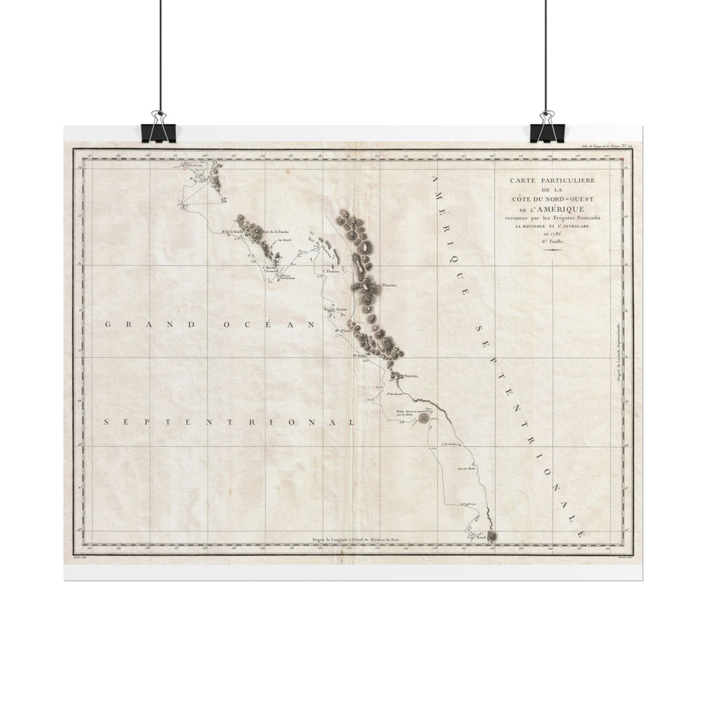 Vancouver, Canada Historic Map (c. 1786) Rolled Poster | Antique City Map Wall Art