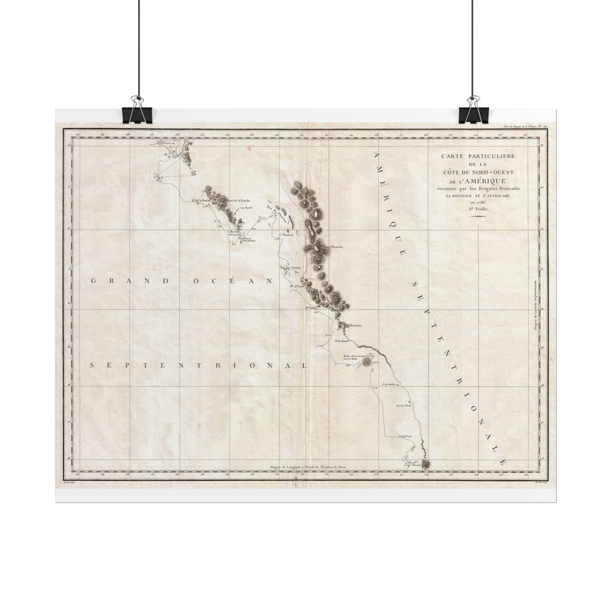 Vancouver, Canada Historic Map (c. 1786) Rolled Poster | Antique City Map Wall Art
