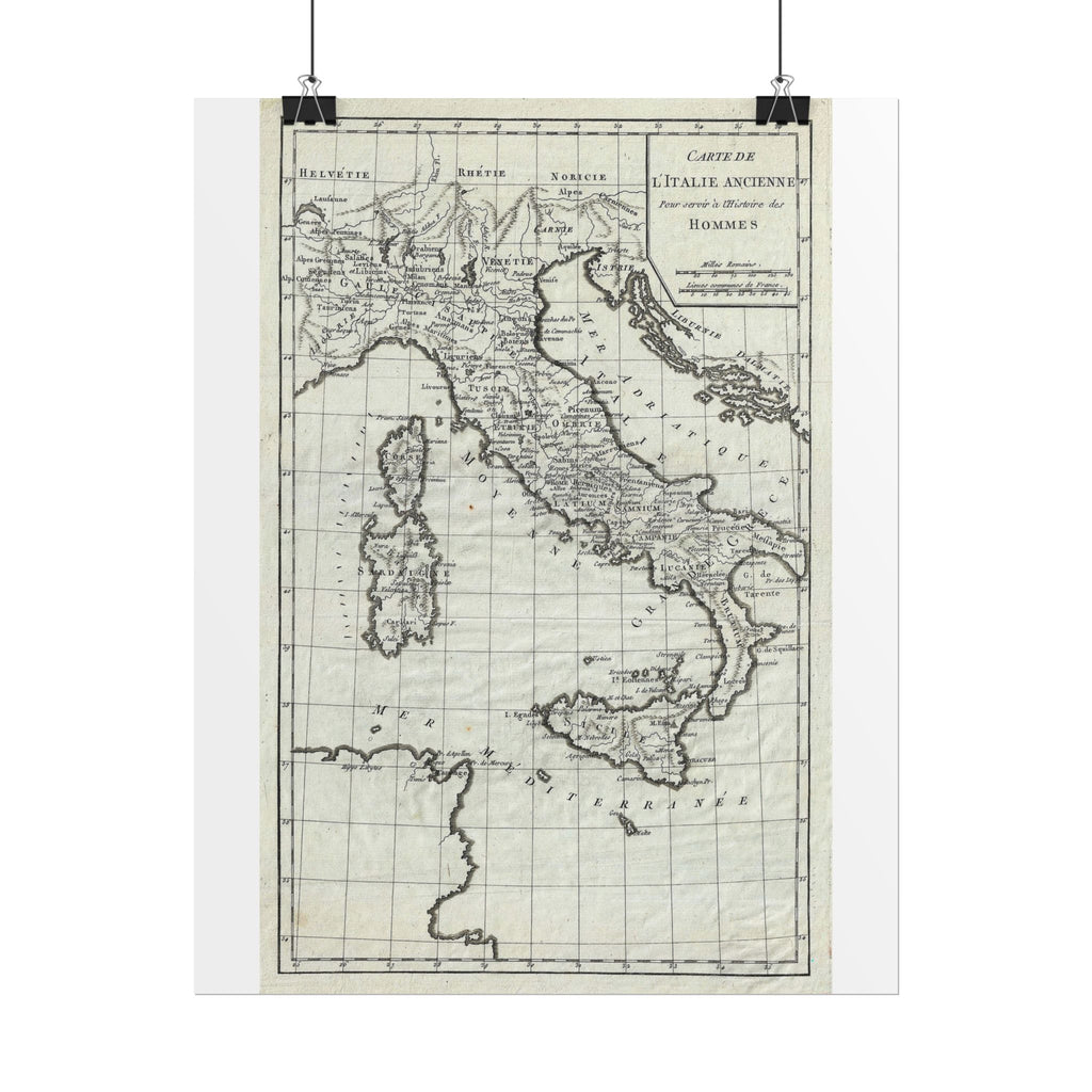 Italy Historic Map (c. 1770) Rolled Poster | Vintage Map Wall Art