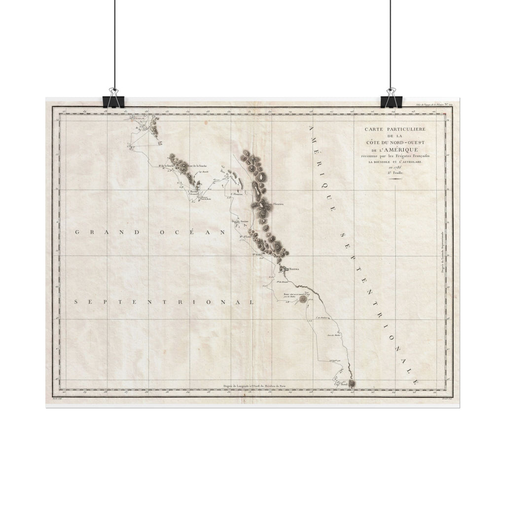 Vancouver, Canada Historic Map (c. 1786) Rolled Poster | Antique City Map Wall Art