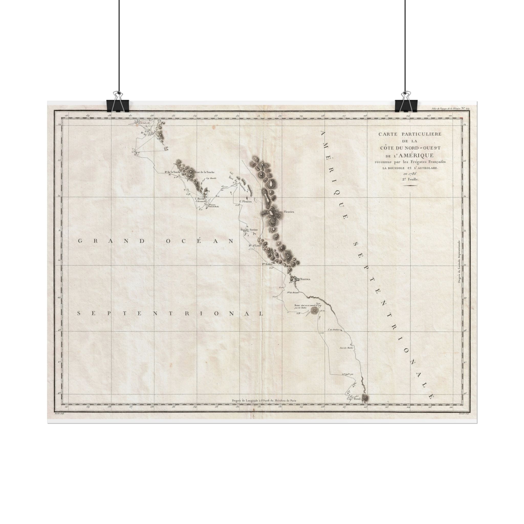 Vancouver, Canada Historic Map (c. 1786) Rolled Poster | Antique City Map Wall Art