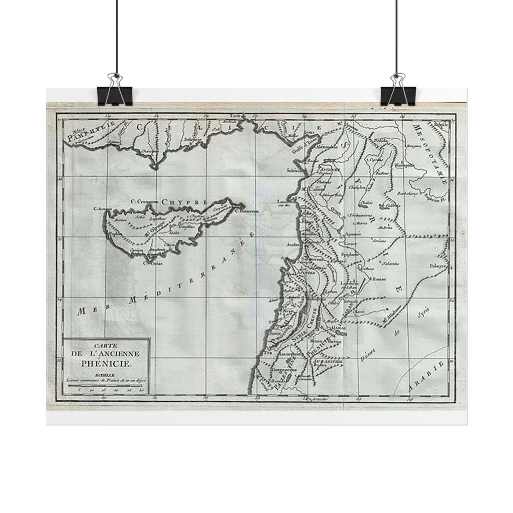 Phoenicia Historic Map (c. 1782) Rolled Poster | Vintage Map Wall Art