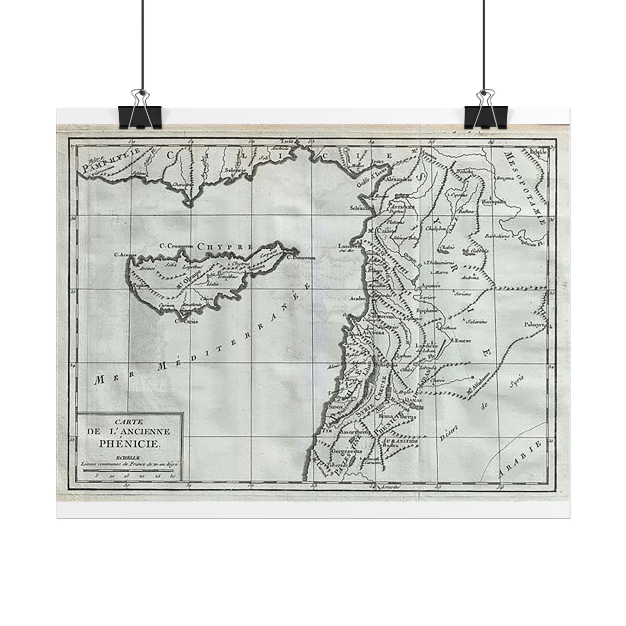 Phoenicia Historic Map (c. 1782) Rolled Poster | Vintage Map Wall Art