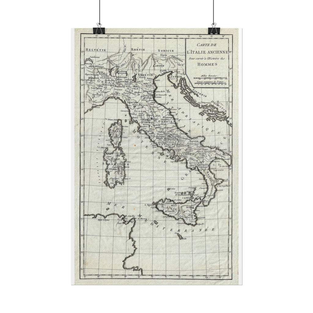 Italy Historic Map (c. 1770) Rolled Poster | Vintage Map Wall Art