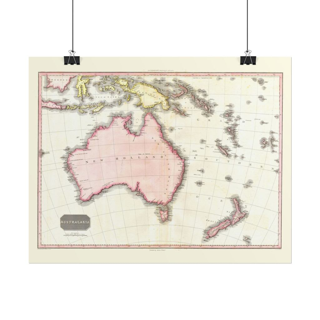 Australia Historic Map (c. 1818) Rolled Poster | Vintage Map Wall Art