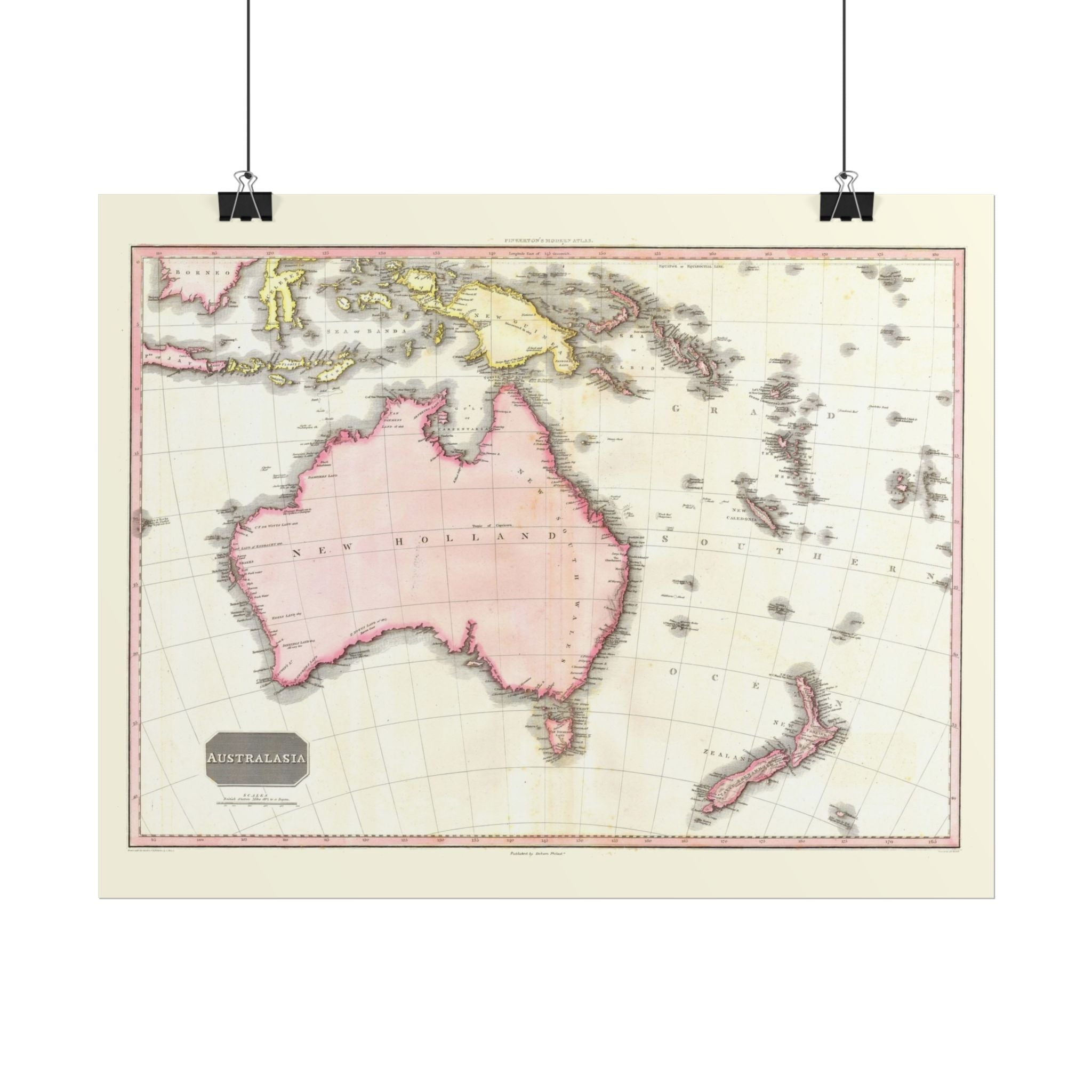 Australia Historic Map (c. 1818) Rolled Poster | Vintage Map Wall Art