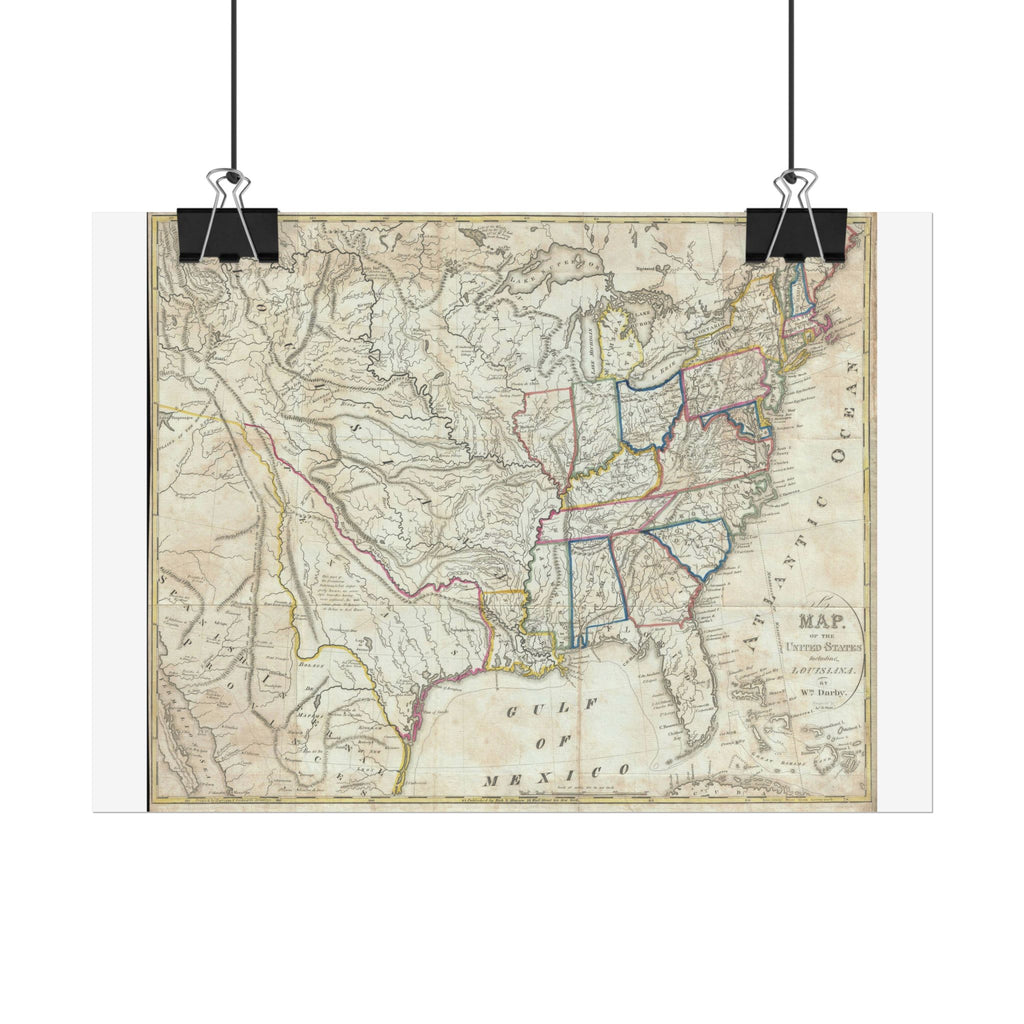United States of America Historic Map (c. 1818) Rolled Poster | Vintage Map Wall Art