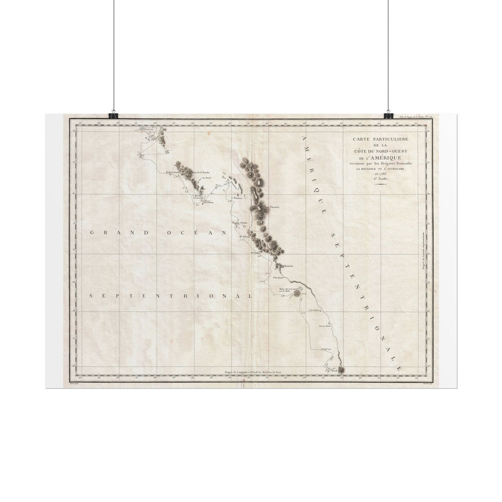 Vancouver, Canada Historic Map (c. 1786) Rolled Poster | Antique City Map Wall Art