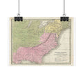 United States of America Historic Railroad Map (c. 1835) Rolled Poster | Vintage Map Wall Art