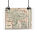 Denver, Colorado Historic Map (c. 1919) Rolled Poster | Antique City Map Wall Art