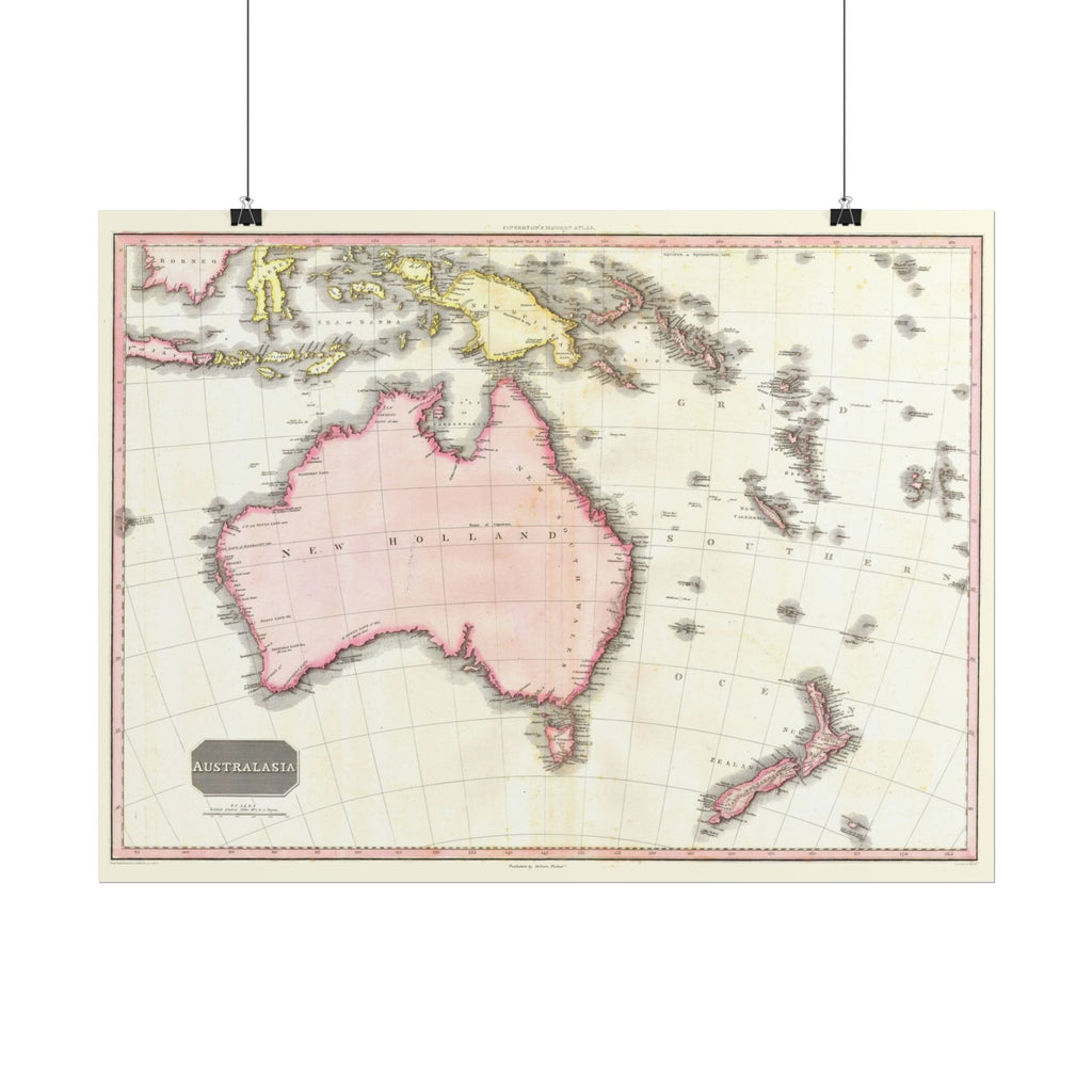 Australia Historic Map (c. 1818) Rolled Poster | Vintage Map Wall Art