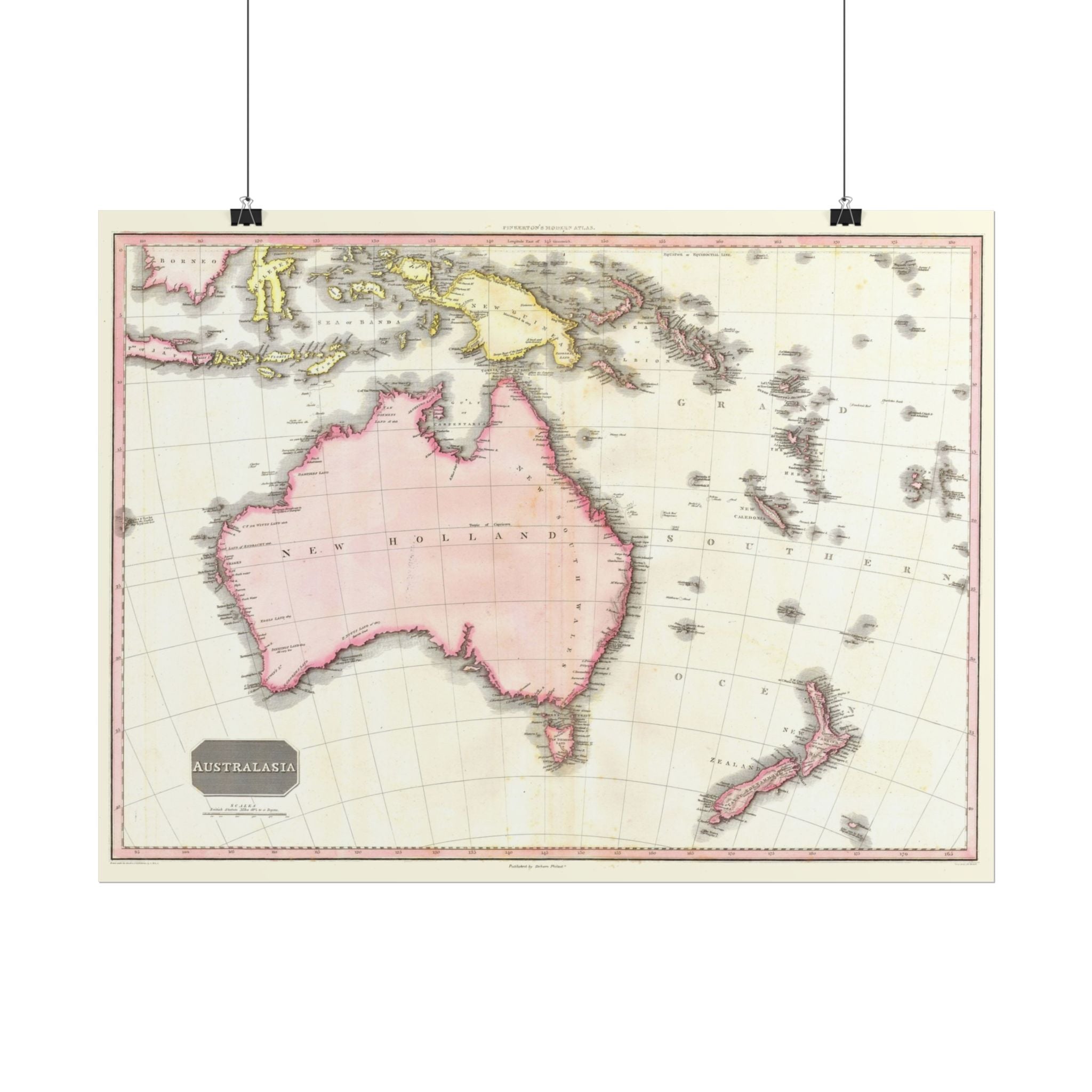 Australia Historic Map (c. 1818) Rolled Poster | Vintage Map Wall Art