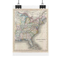 United States of America Historic Map (c. 1843) Rolled Poster | Vintage Map Wall Art