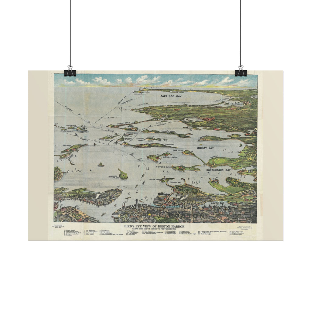 Boston Harbor (c. 1756) Historic City Map Rolled Poster | Vintage Map Wall Art