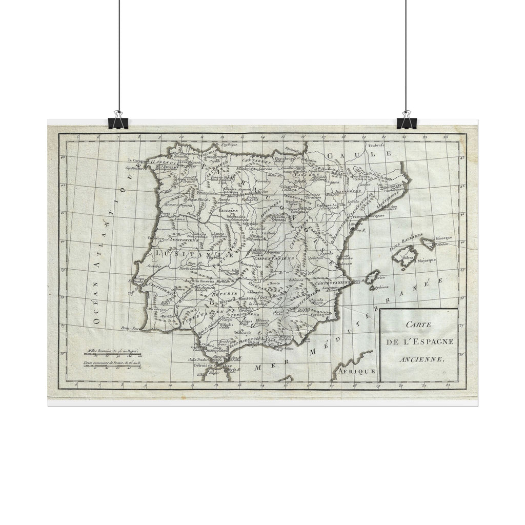 Spain Historic Map (c. 1770) Rolled Poster | Vintage Map Wall Art