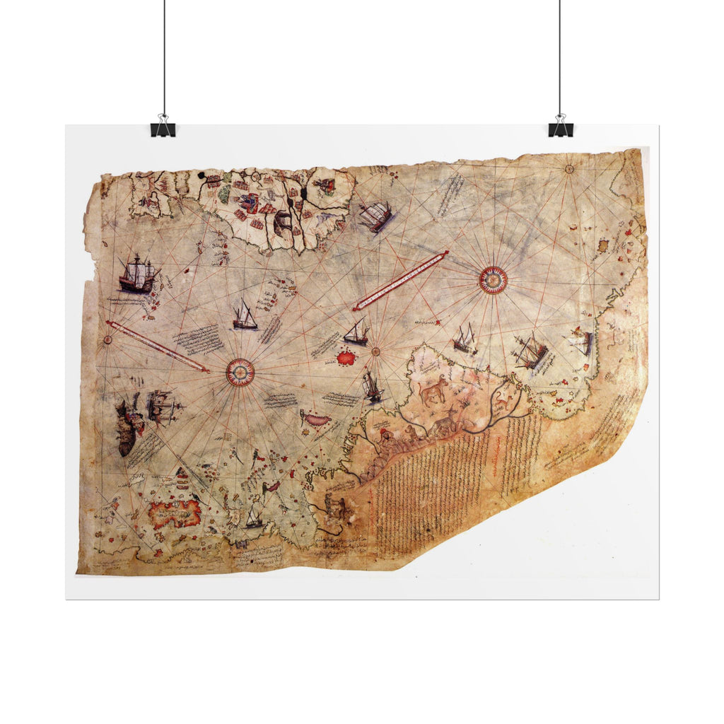 Piri Reis World Map (c. 1513) Rolled Posters | Antique Ottoman Map Print
