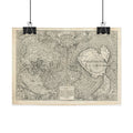 World Atlas Historic Map (c. 1540) Rolled Poster | Vintage Map Wall Art