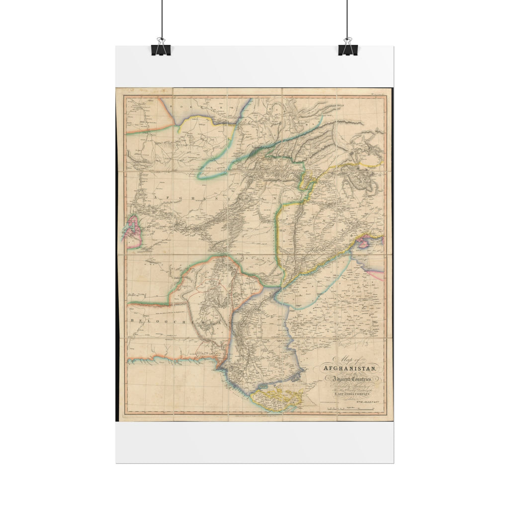 Afghanistan Antique Map (c. 1842) Rolled Poster | Vintage World Map Print