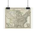 United States of America Historic Map (c. 1835) Rolled Poster | Vintage Map Wall Art