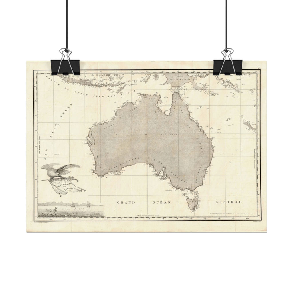 Australia Historic Map (c. 1811) Rolled Poster | Vintage Map Wall Art