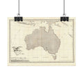 Australia Historic Map (c. 1811) Rolled Poster | Vintage Map Wall Art