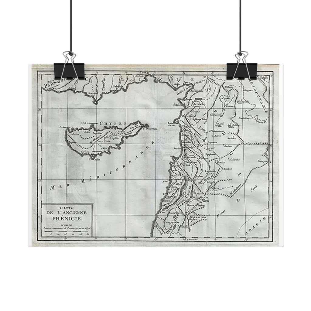 Phoenicia Historic Map (c. 1782) Rolled Poster | Vintage Map Wall Art