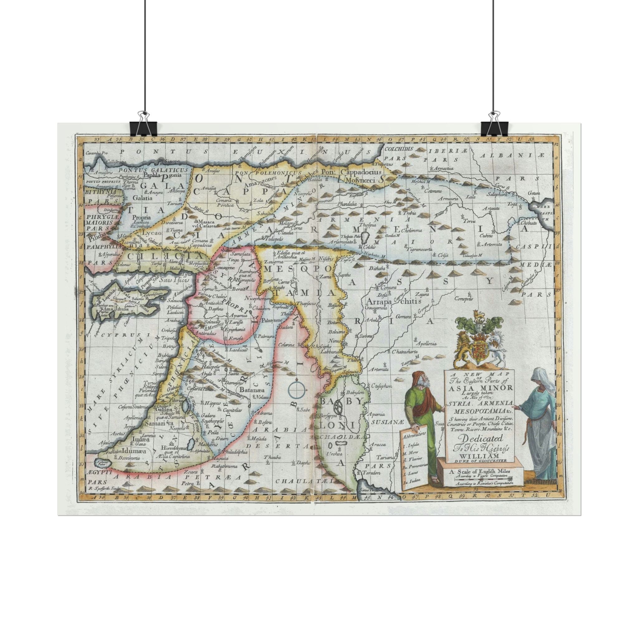 Asia Minor Historic World Map (c. 1712) Rolled Poster | Antique Vintage Map Wall Art