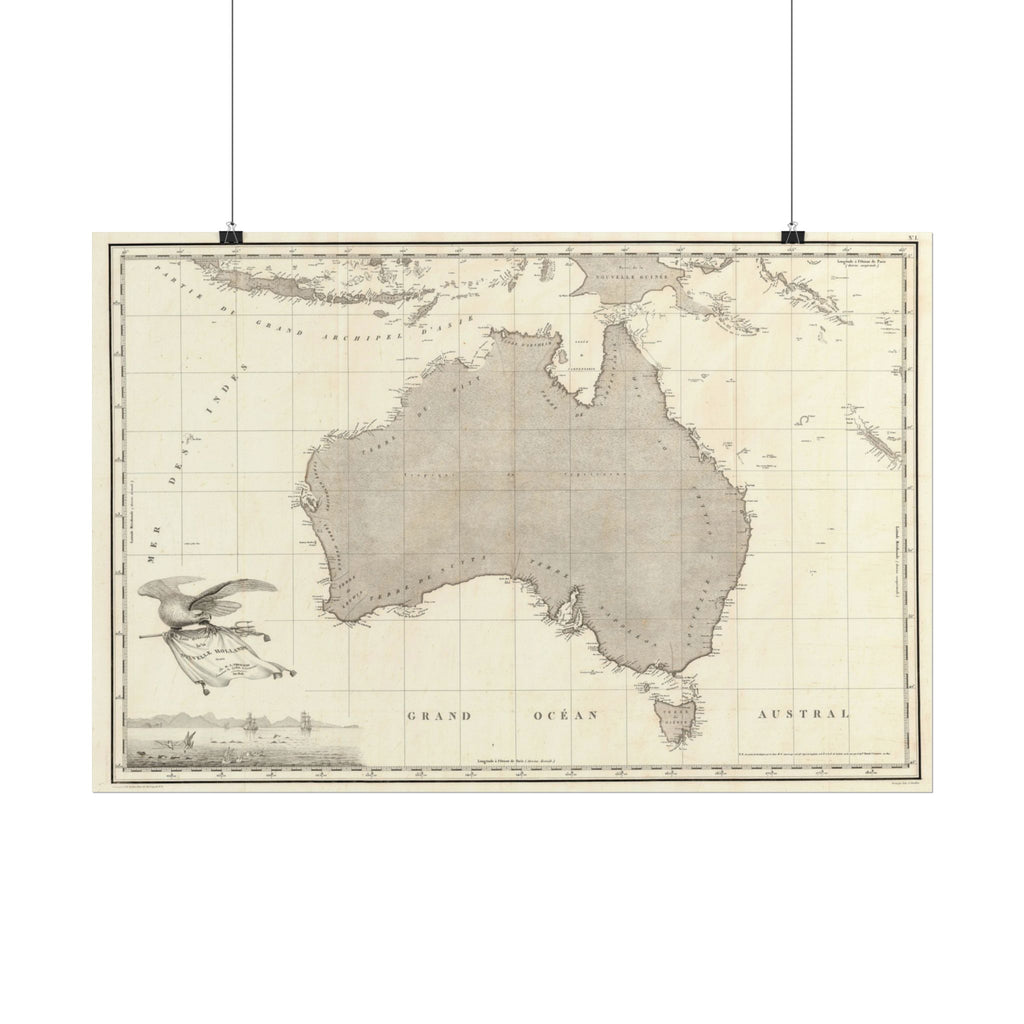 Australia Historic Map (c. 1811) Rolled Poster | Vintage Map Wall Art