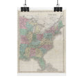 United States of America Historic Map (c. 1851) Rolled Poster | Vintage Map Wall Art