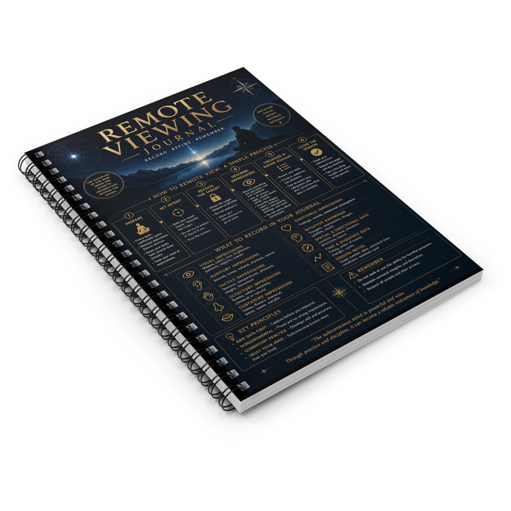 Remote Viewing (RV) Journal Spiral Notebook — Guided Ruled Notebook for Psychic Practice & Intuitive Training